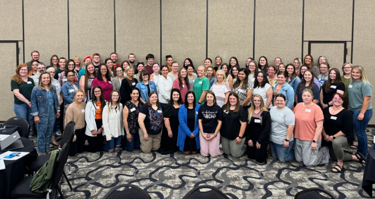 Group picture of paraprofessionals, at the kick off for the third cohort of the Teacher Apprenticeship Pathway. 